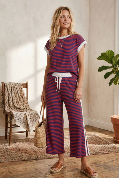 Lightweight Ribbed Striped 4th of July Lounge Set