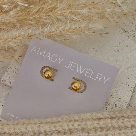 Simple 18k Gold Plated Stud post earrings water resistant