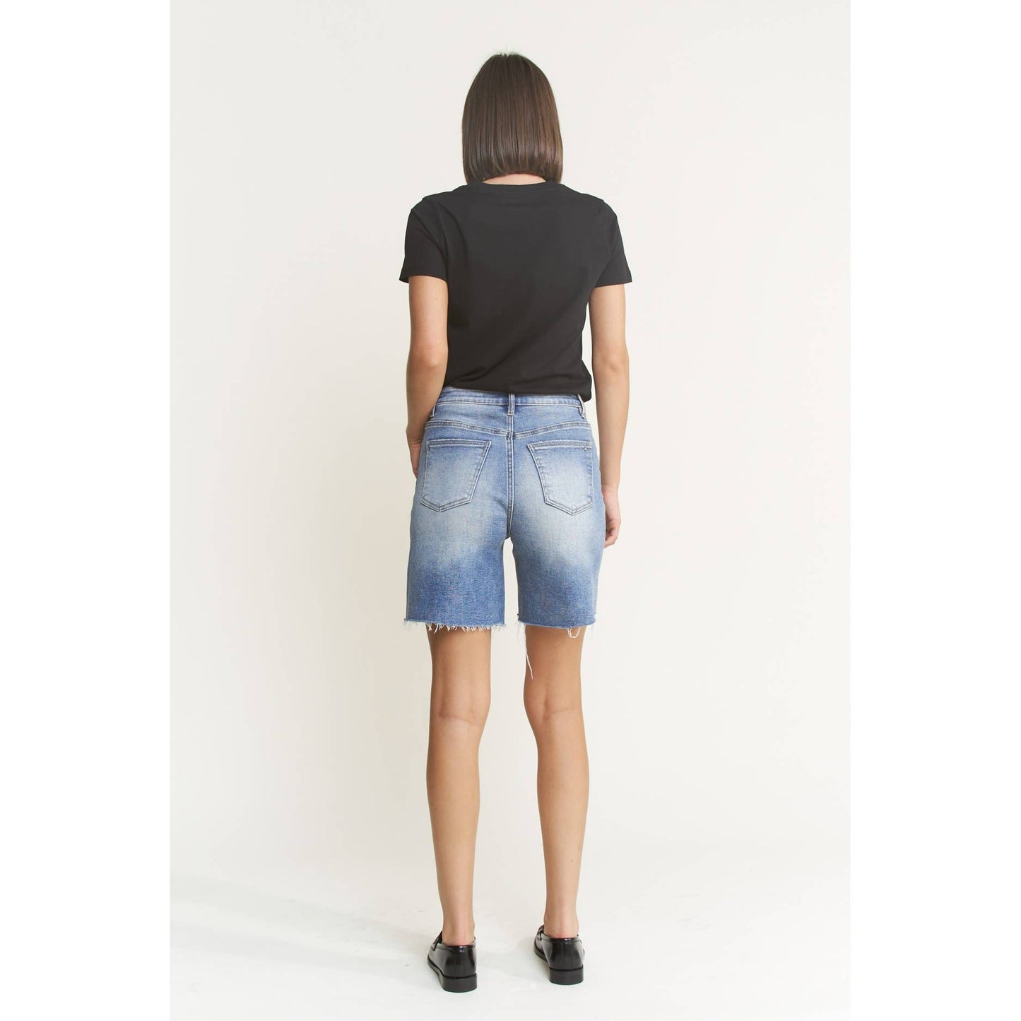 SUPER HIGH VINTAGE RAW HEM BERMUDA