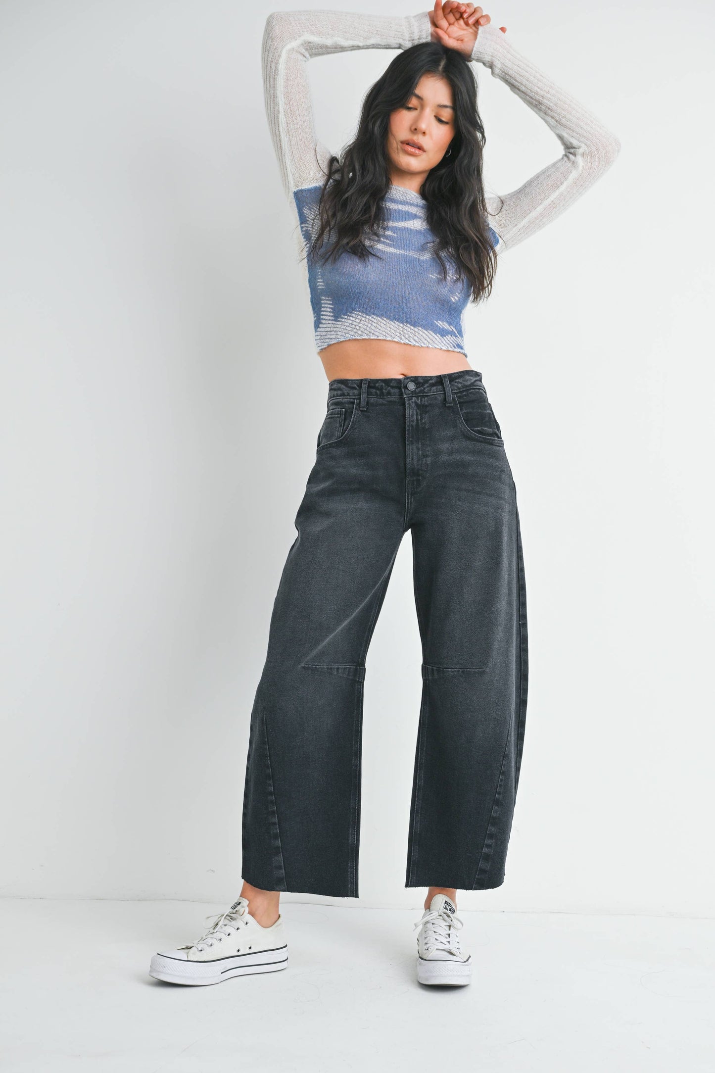 Black Barrel Jean w/ Seams
