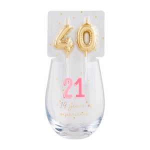Wine Glass & Candle Set