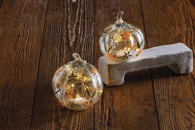 GATHER LED GLASS PUMPKIN