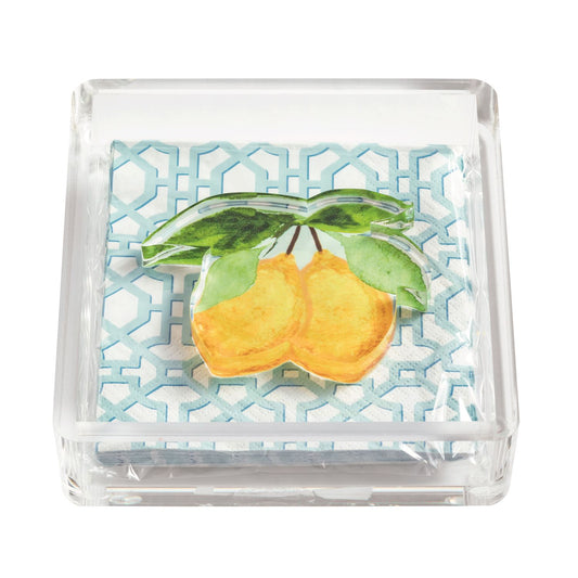 Lemon Garden Napkin & Caddy Set