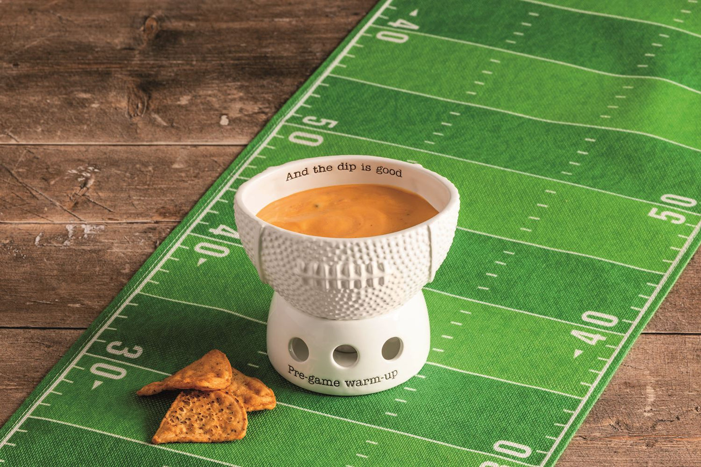 FOOTBALL TIDBIT WARMER SET