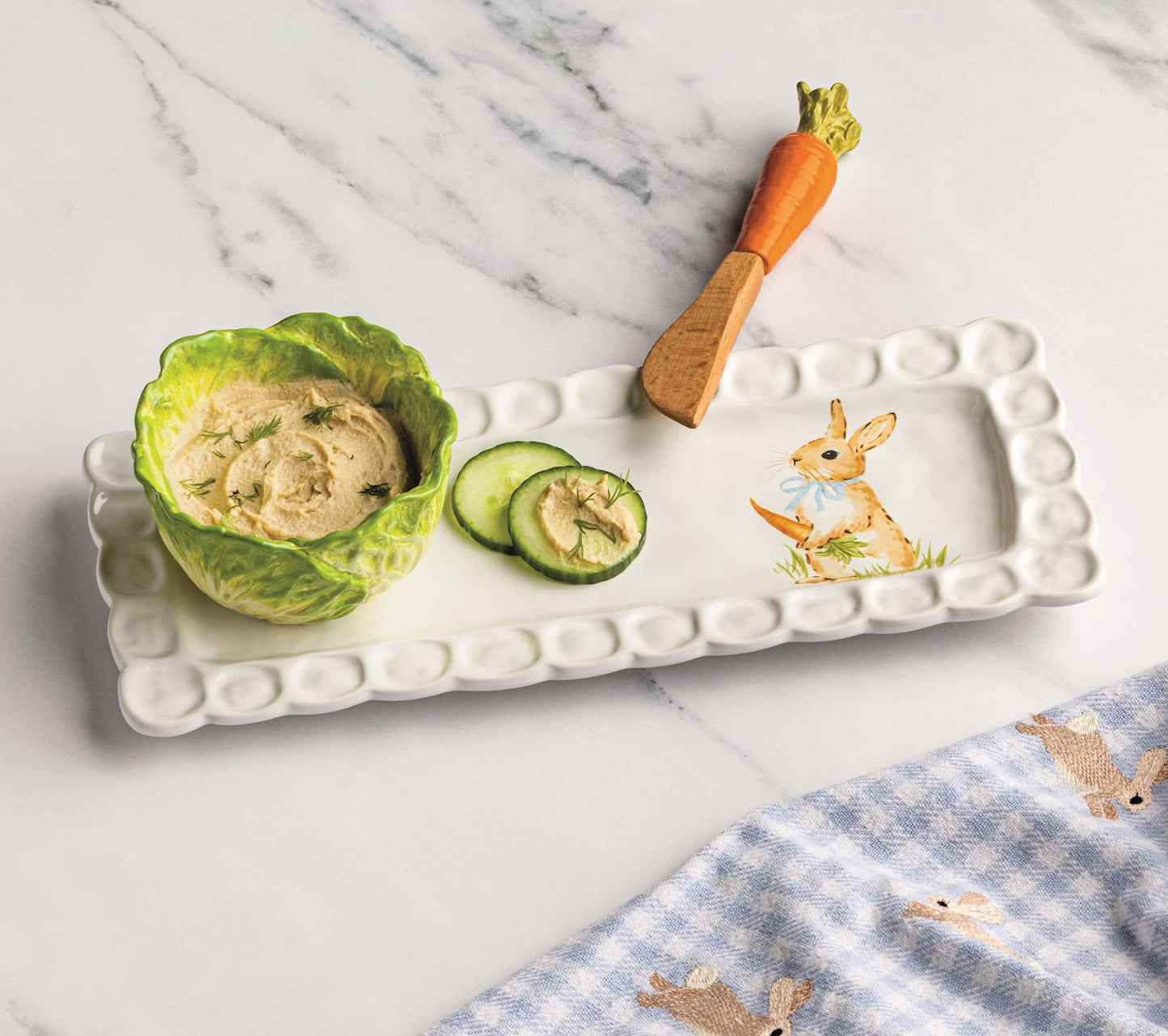 Easter Bunny Tray & Cabbage Tidbit Set