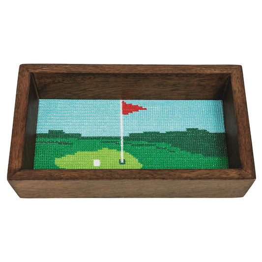 Golf needlepoint Tray