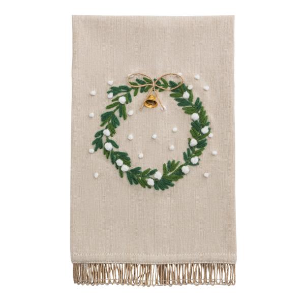 WHITE CHRISTMAS EMBROIDERED TOWEL