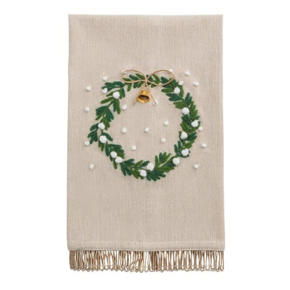 WHITE CHRISTMAS EMBROIDERED TOWEL