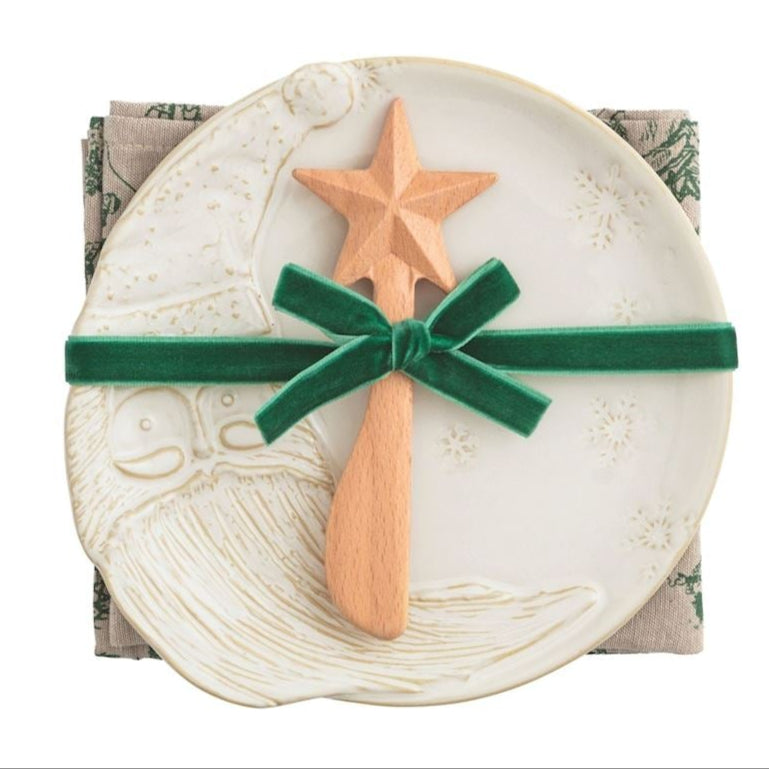 WHITE CHRISTMAS APPETIZER PLATE SET