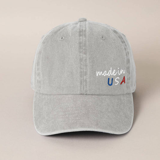 Made in USA Embroidered Cotton Baseball Cap