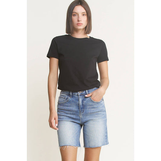 SUPER HIGH VINTAGE RAW HEM BERMUDA