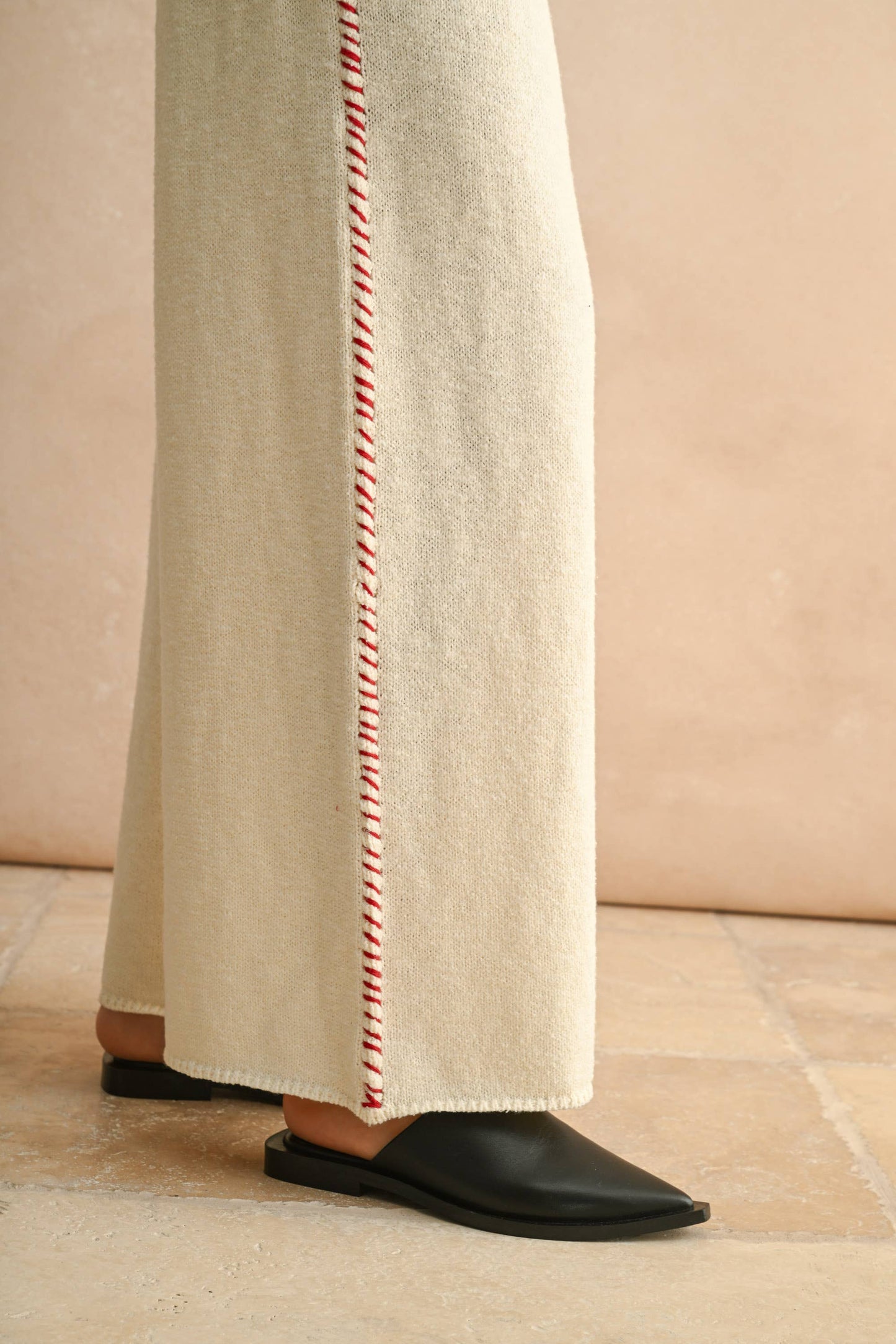 STITCH DETAIL KNITTED PANTS