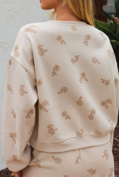 FLORAL PRINTED Sweatshort/Sweatshirt Matching Set
