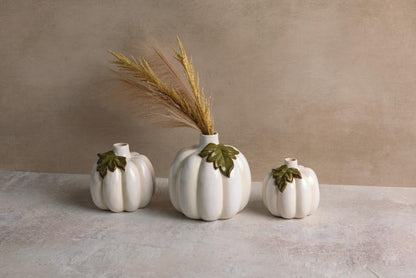 CERAMIC PUMPKIN BUD VASE