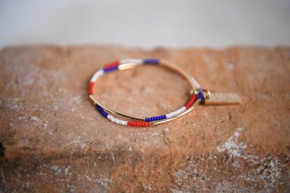 4th of July Seed Bead Triple Wrap Stretch Bracelets
