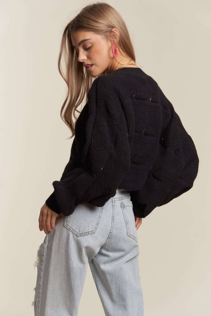 CESW3443 - SCALLOP LOOSE FIT SWEATER