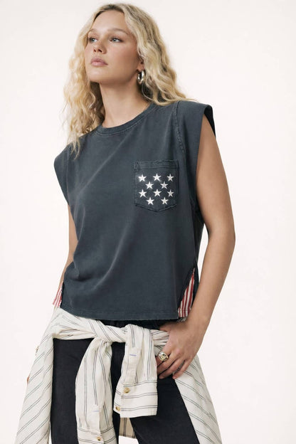 250th USA star pocket stripe side tank