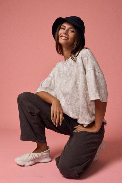 CAMO RIBBED LOOSE FIT SHIRT