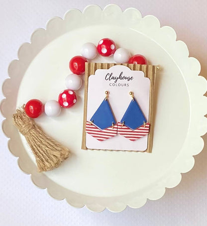 Red, White & Blue Clay Earrings 