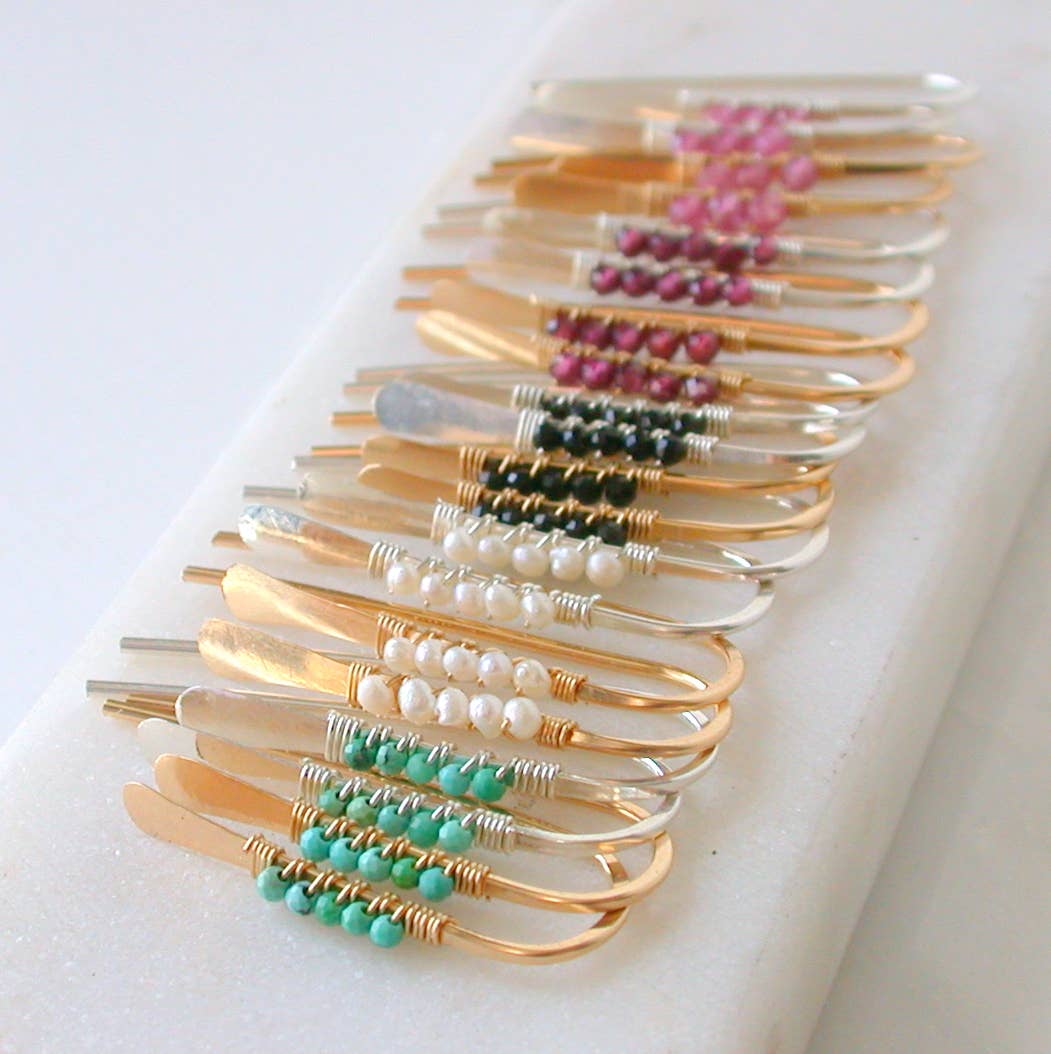 Gemstone Wrapped Petite Threaders