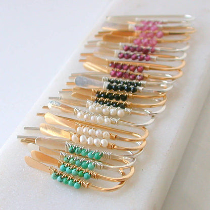 Gemstone Wrapped Petite Threaders