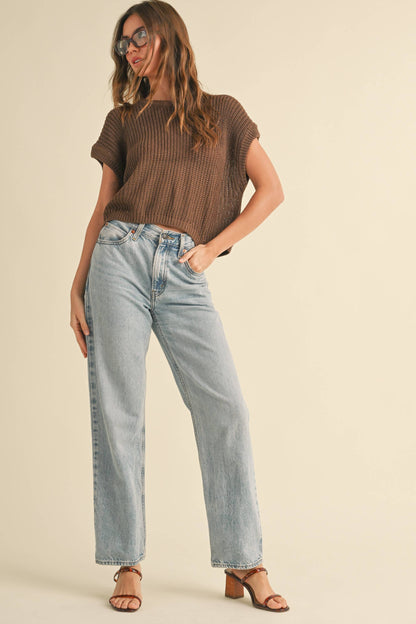 DOLMAN SLEEVE KNITTED TOP