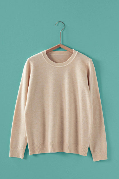 Soft Viscose Blend Crewneck Knit Pullover