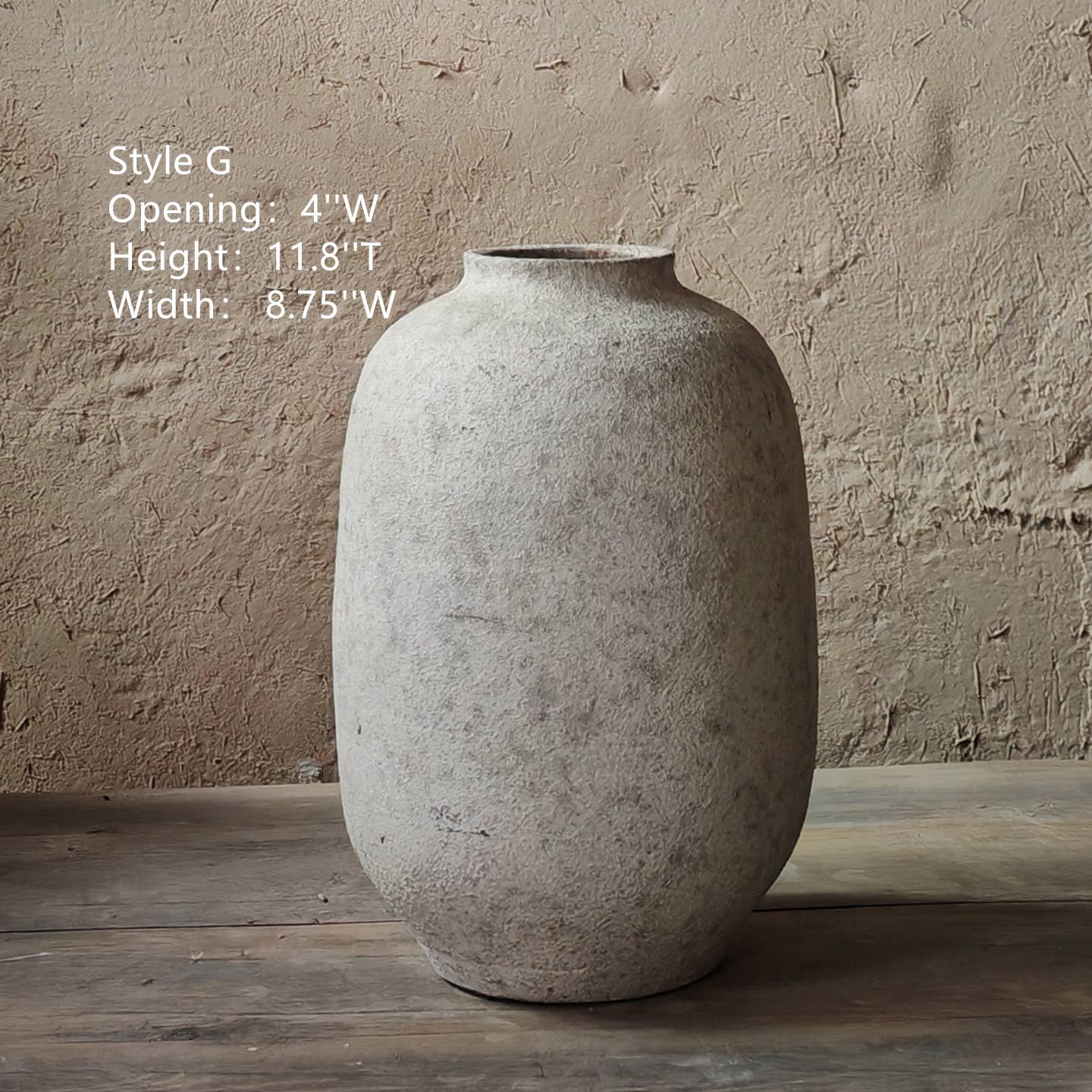 Handmade Terracotta Vase, Pottery Art Pot in Matte White