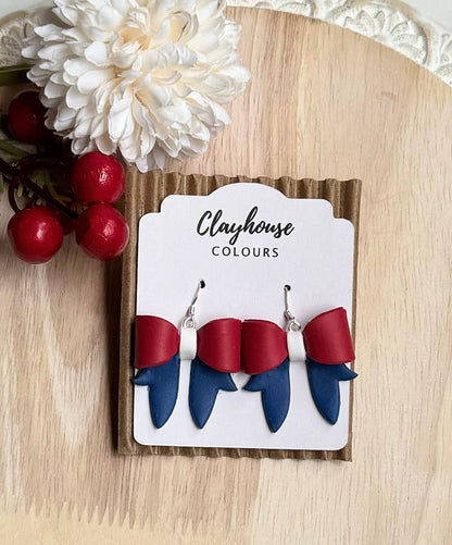 Red, White & Blue Clay Earrings  
