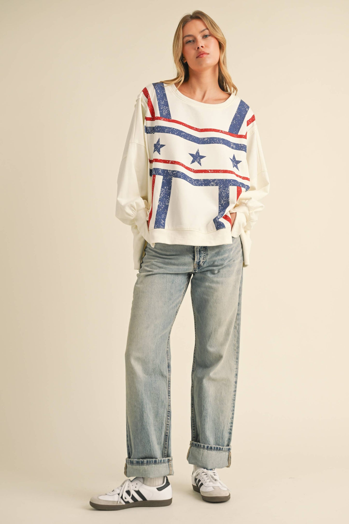 USA STAR GRAPHIC RELAXED FIT SWEATSHIRT