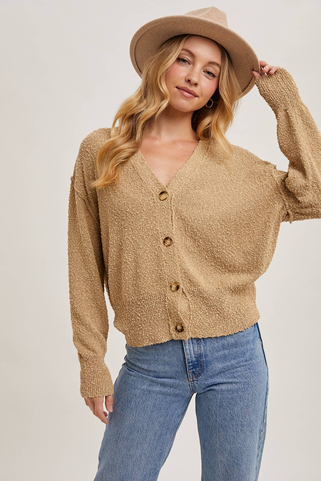 BUTTON DOWN KNIT SWEATER CARDIGAN