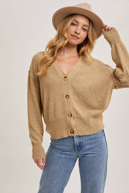 BUTTON DOWN KNIT SWEATER CARDIGAN