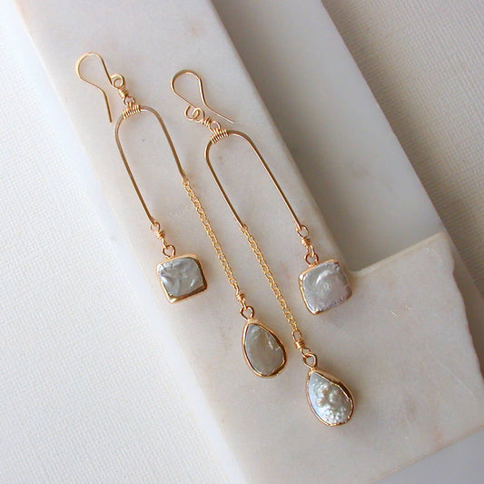 Pearl Balancing Act Earrings.