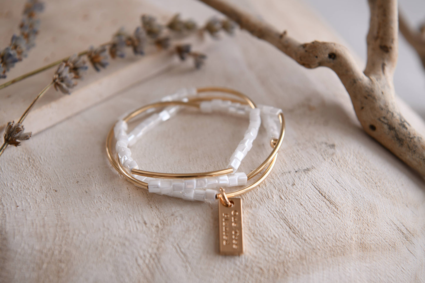 Gold Filled Triple Wrap Stretch Bracelet