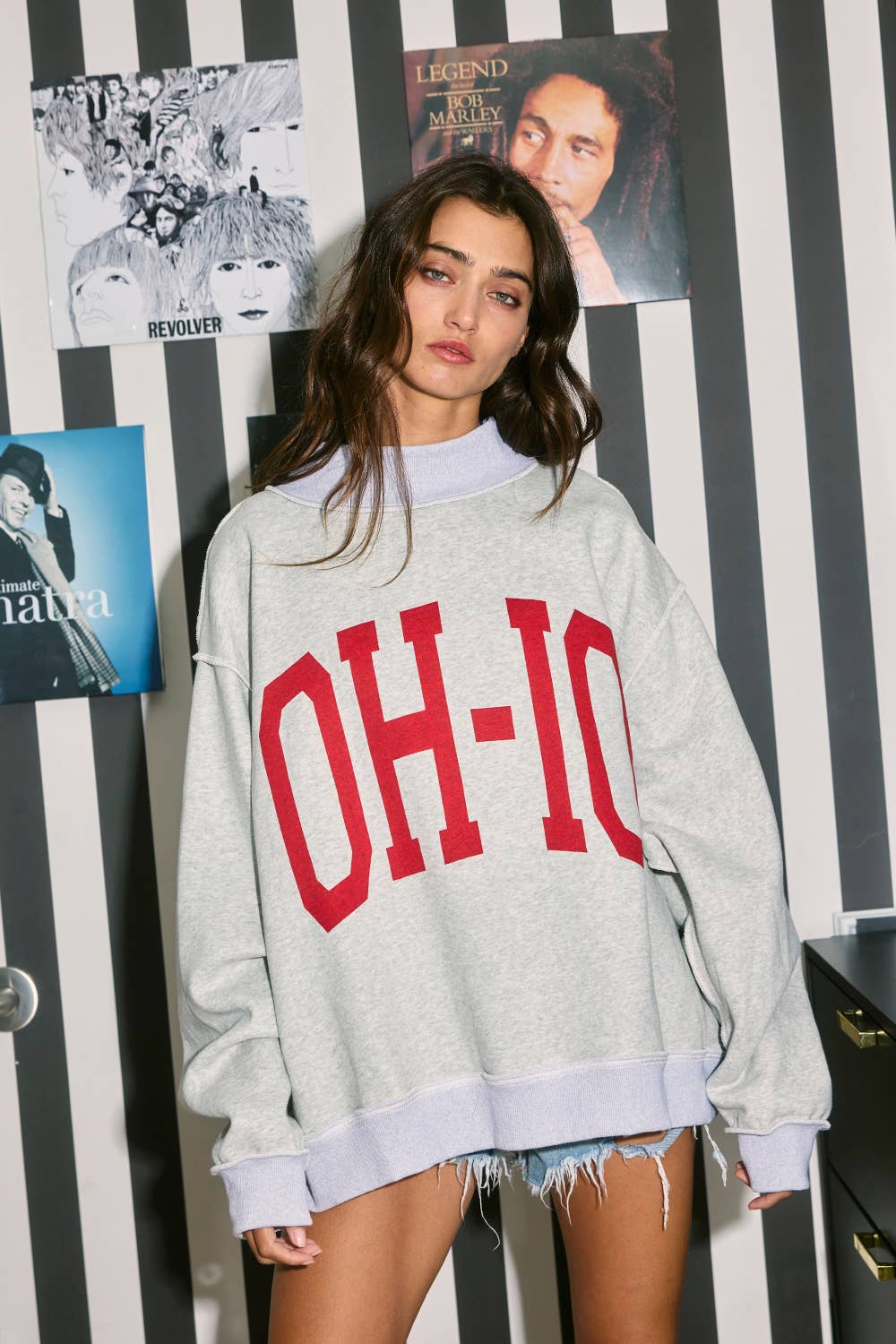 IT2594-OH-IO 'OH-IO & OH' Reversible Mockneck Sweatshirt