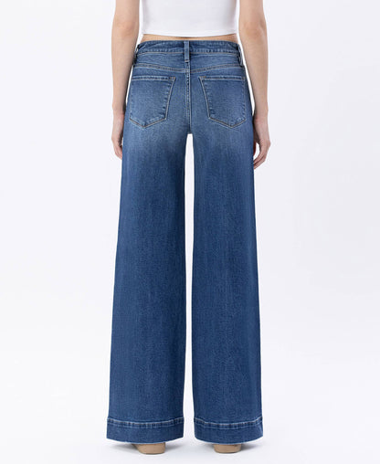 HIGH RISE TROUSER HEM WIDE LEG JEANS LV1753