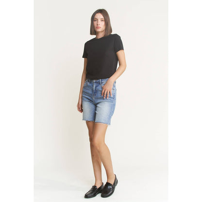 SUPER HIGH VINTAGE RAW HEM BERMUDA