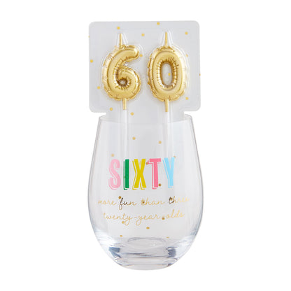 Wine Glass & Candle Set