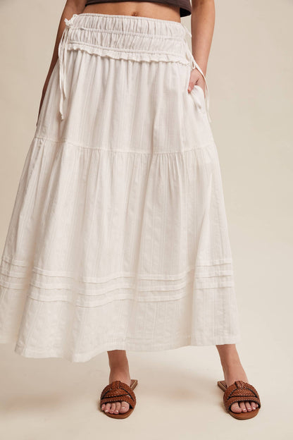 Textured Cotton Maxi Skirt