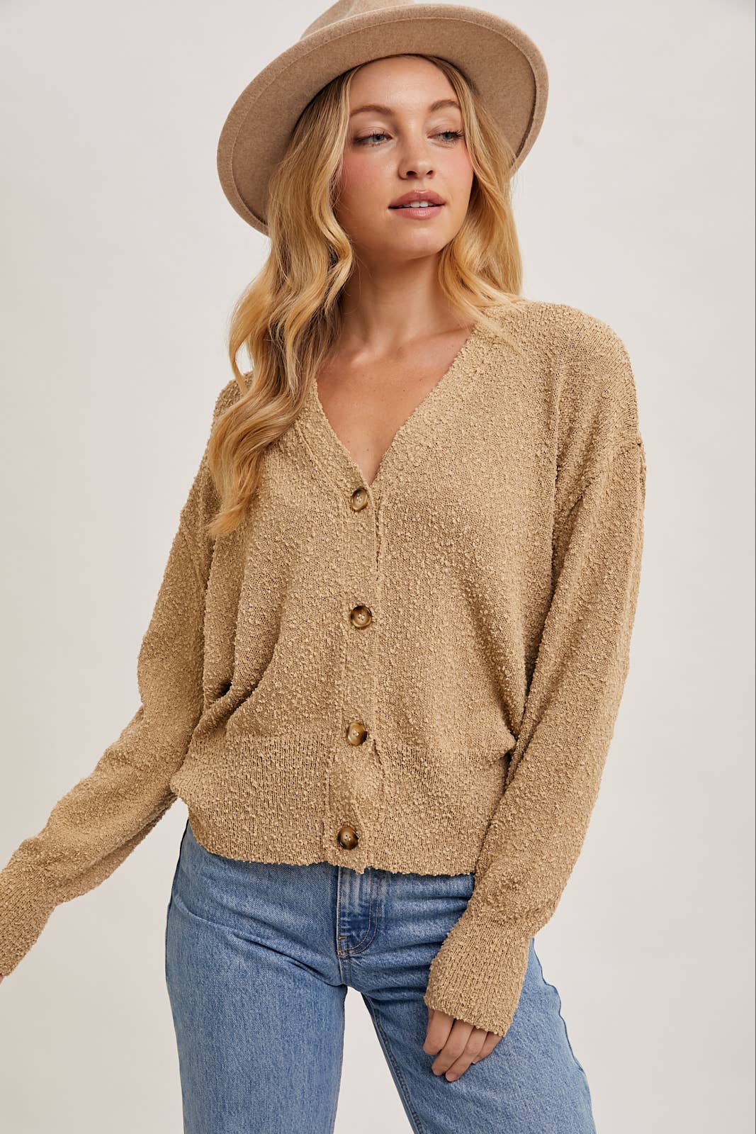 BUTTON DOWN KNIT SWEATER CARDIGAN