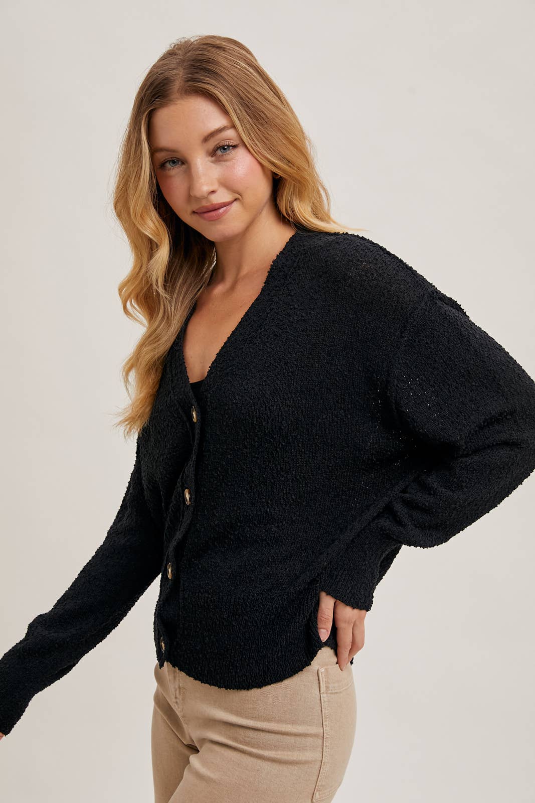 BUTTON DOWN KNIT SWEATER CARDIGAN