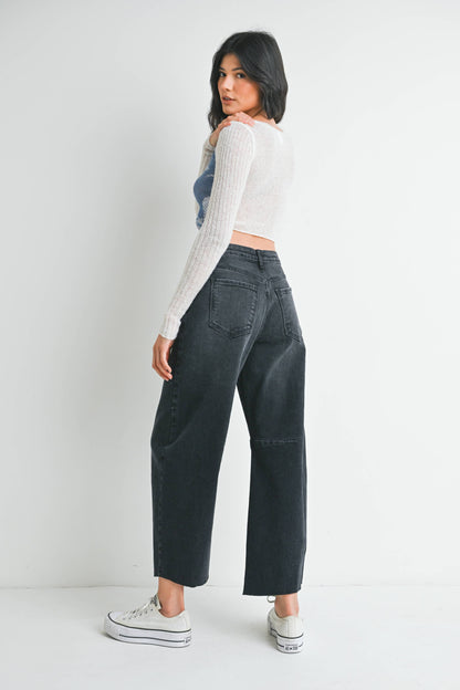 Black Barrel Jean w/ Seams