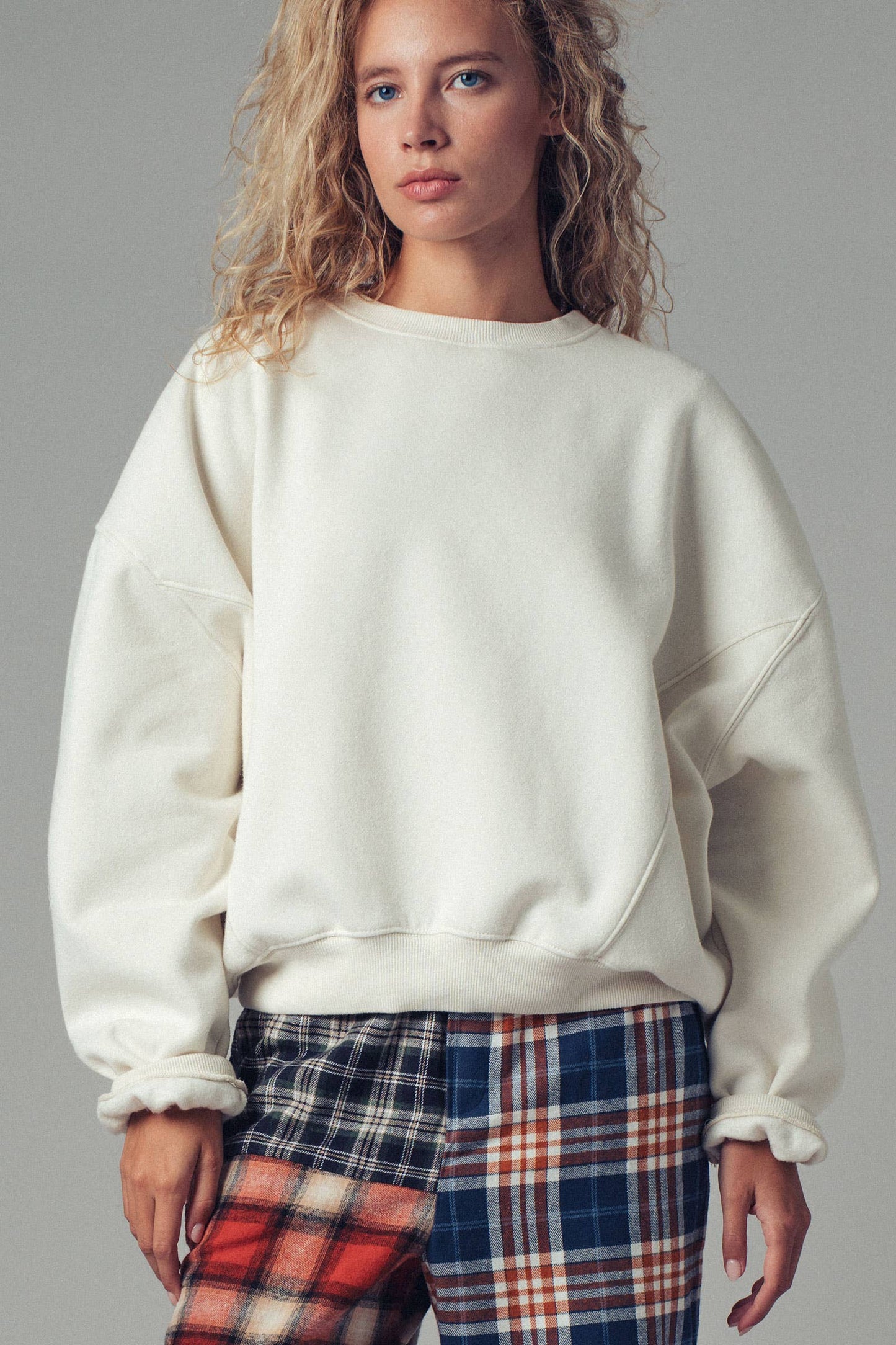 Crew Neck Comfort Washed  Spring Sweatshirt
