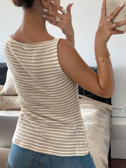 Casual Button Up Sleeveless Vest Top