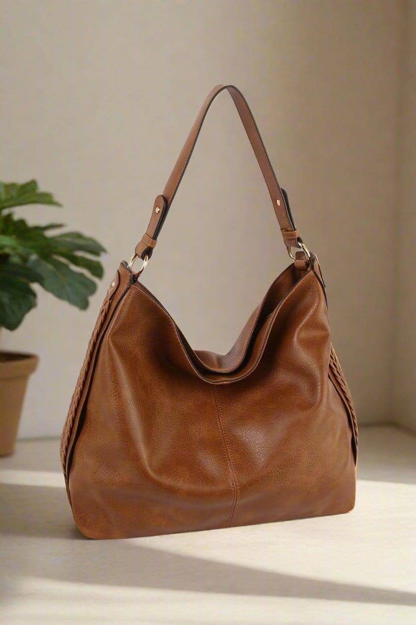 LH113Z Braided Side Detail Hobo Bag