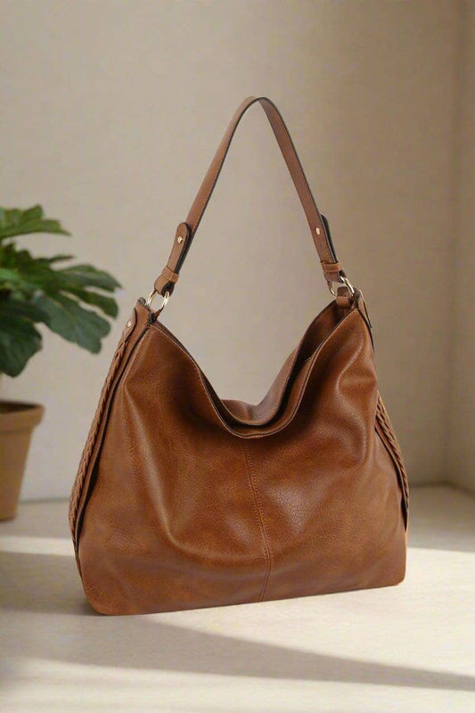 LH113Z Braided Side Detail Hobo Bag
