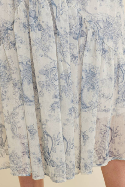 CS13363K - FLORAL PLEATED MIDI SKIRT