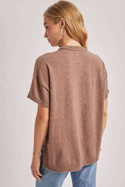 CREW NECK KNIT T-SHIRT
