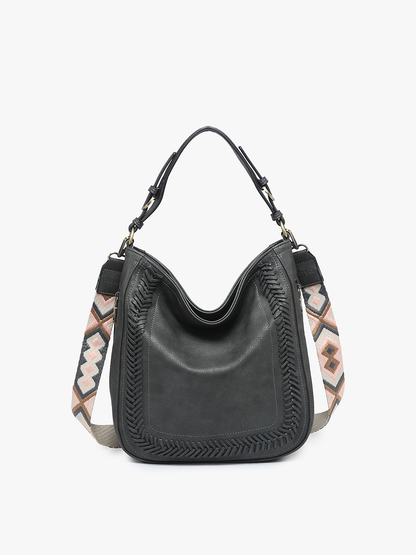 Aris Small Whipstitch Hobo w/ Guitar Strap