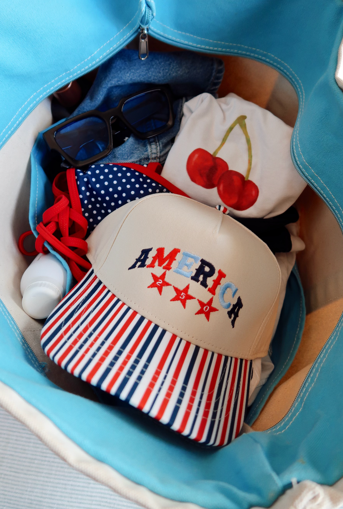 America 250 Red White & Blue Striped Hat 